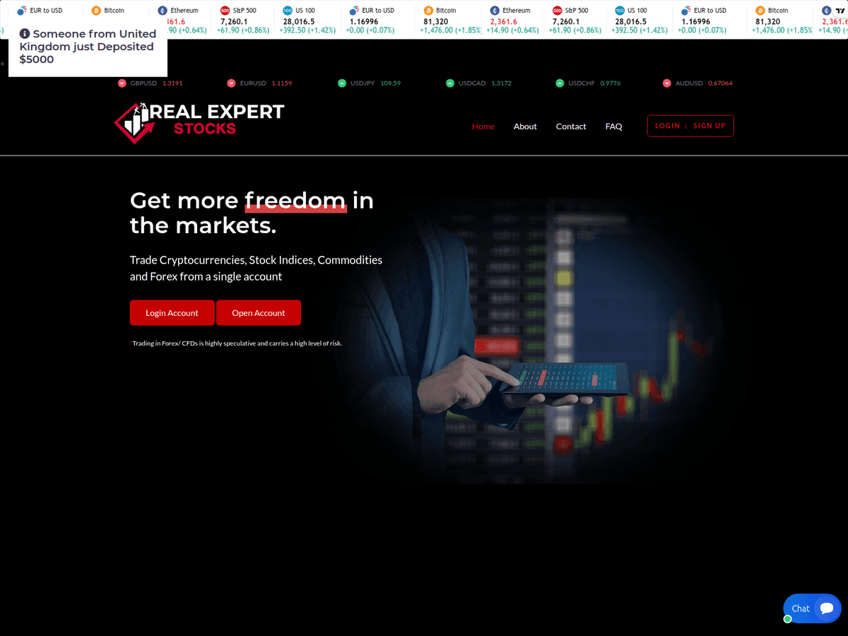 Screenshot von Realexpertstocks