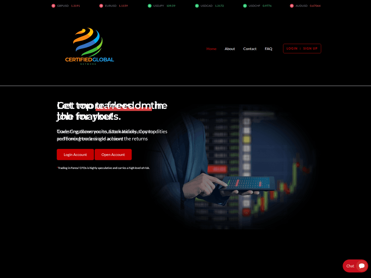 Screenshot der Webseite Certifiedglobalnetwork (certifiedglobalnetwork.click)