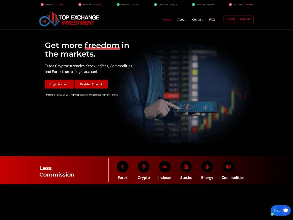 Screenshot der Webseite Topexchangeinvestment (topexchangeinvestment.live)