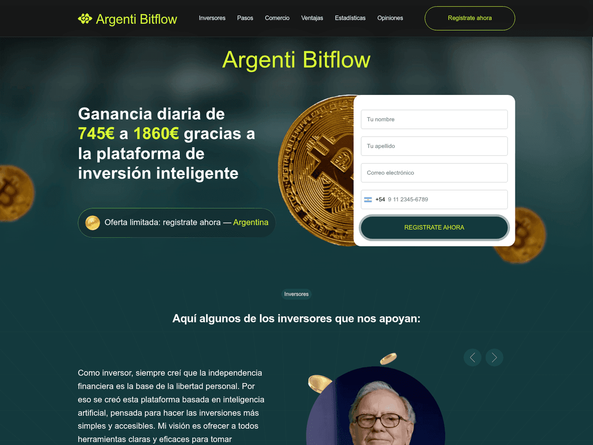 Screenshot von Argenti Bitflow