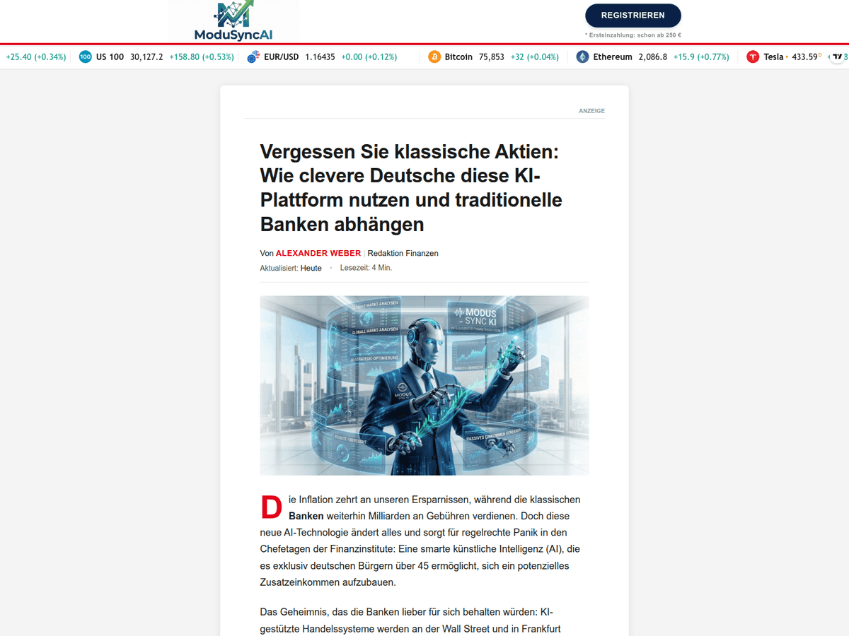 Screenshot von Modusync Ki