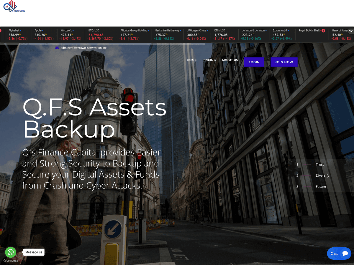 Screenshot der Webseite Downtown Natwest (downtown-natwest.online)