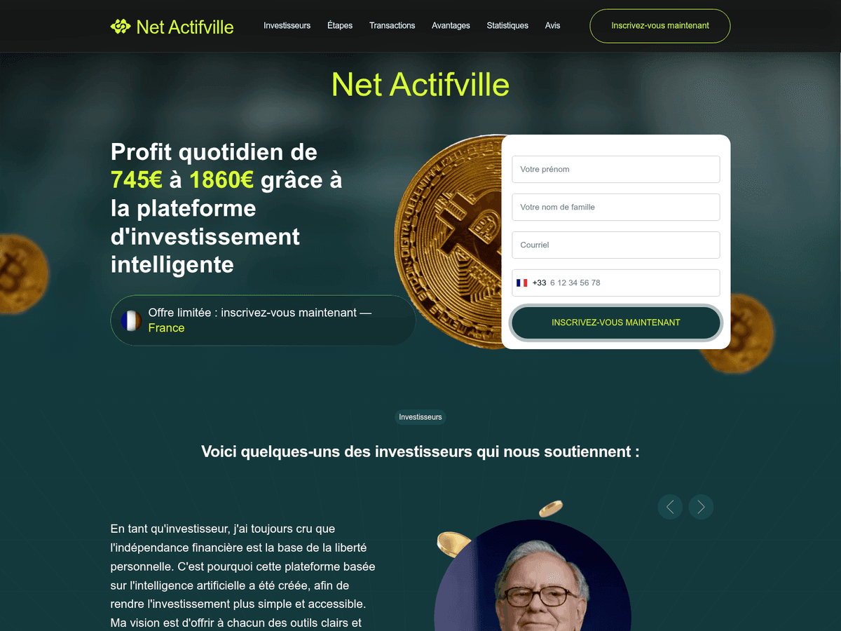 Screenshot der Webseite Net Actifville (net-actifville.cfd)