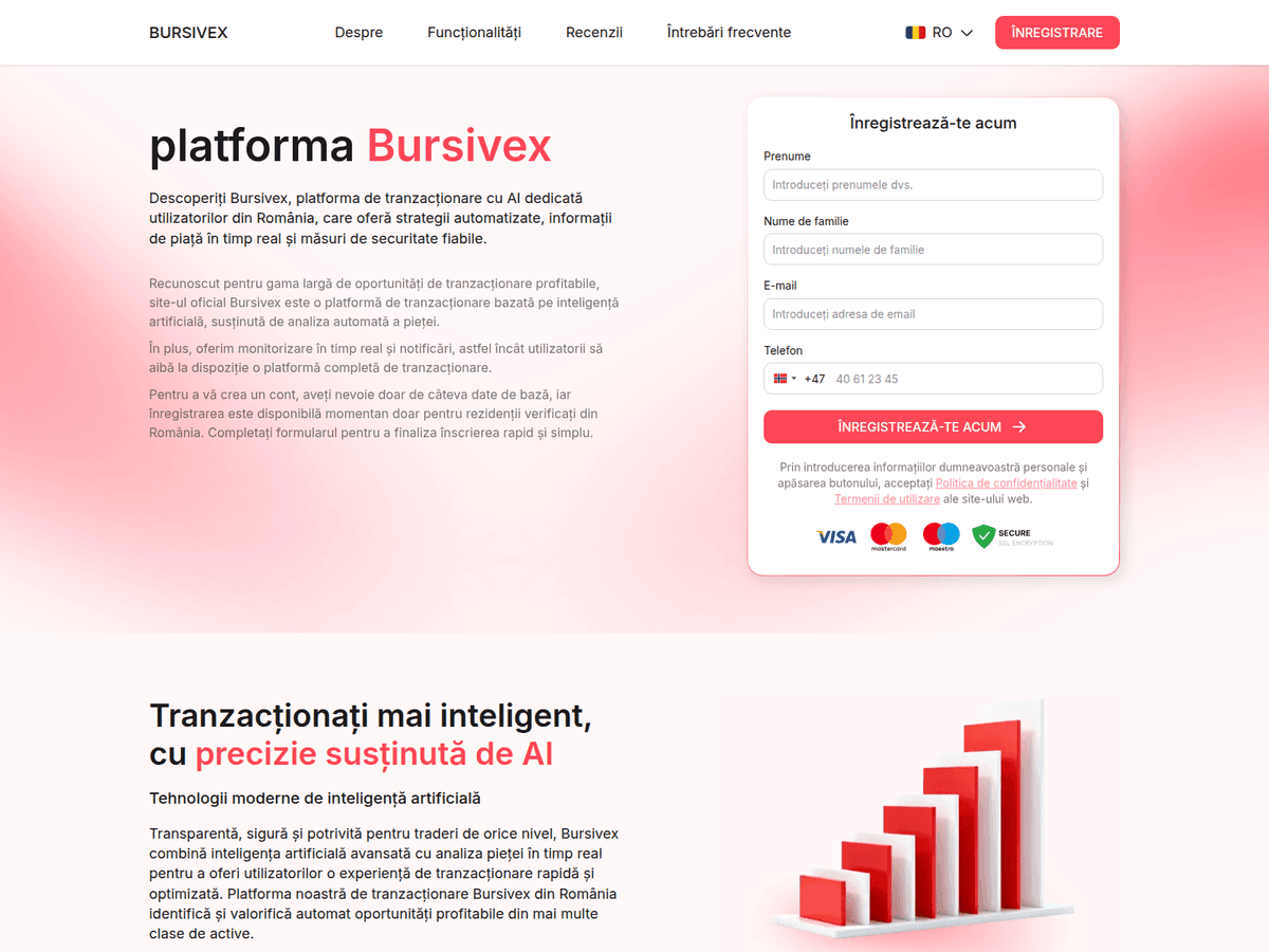 Screenshot der Webseite Bursivex (bursivex.com)