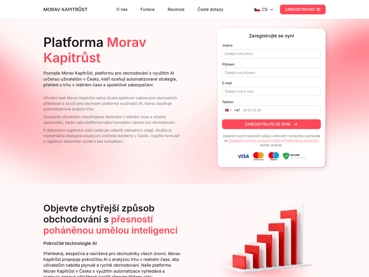 Screenshot der Webseite Morav Kapitrust (morav-kapitrust.com)