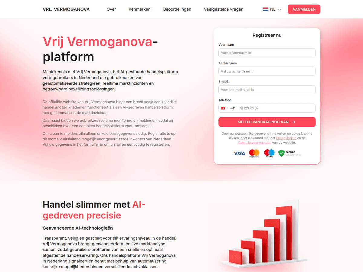 Screenshot der Webseite Vrij Vermoganova (vrij-vermoganova.com)