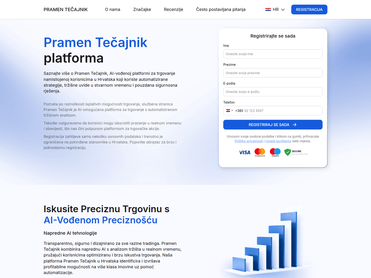 Screenshot der Webseite Pramen Tecajnik (pramen-tecajnik.com)