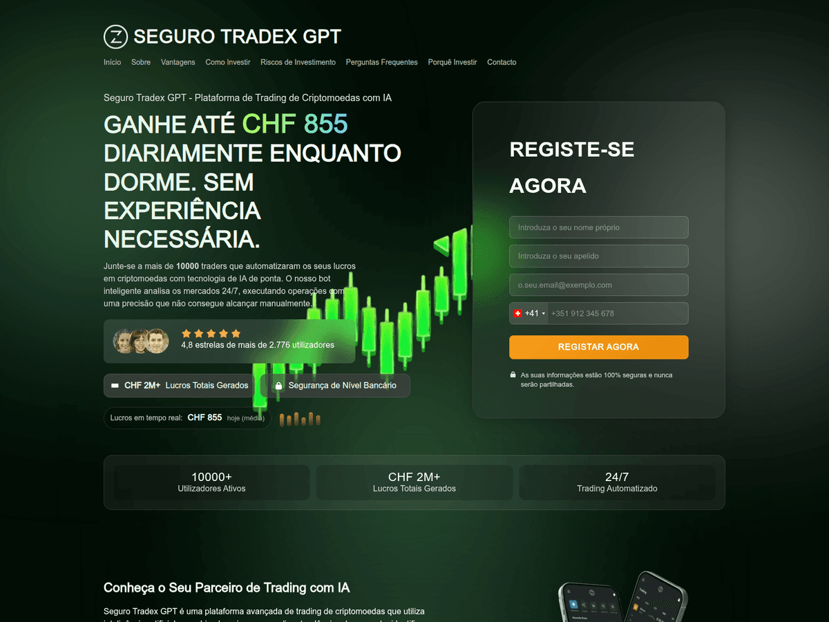 Screenshot der Webseite Segurotradexgpttrade (segurotradexgpttrade.com)