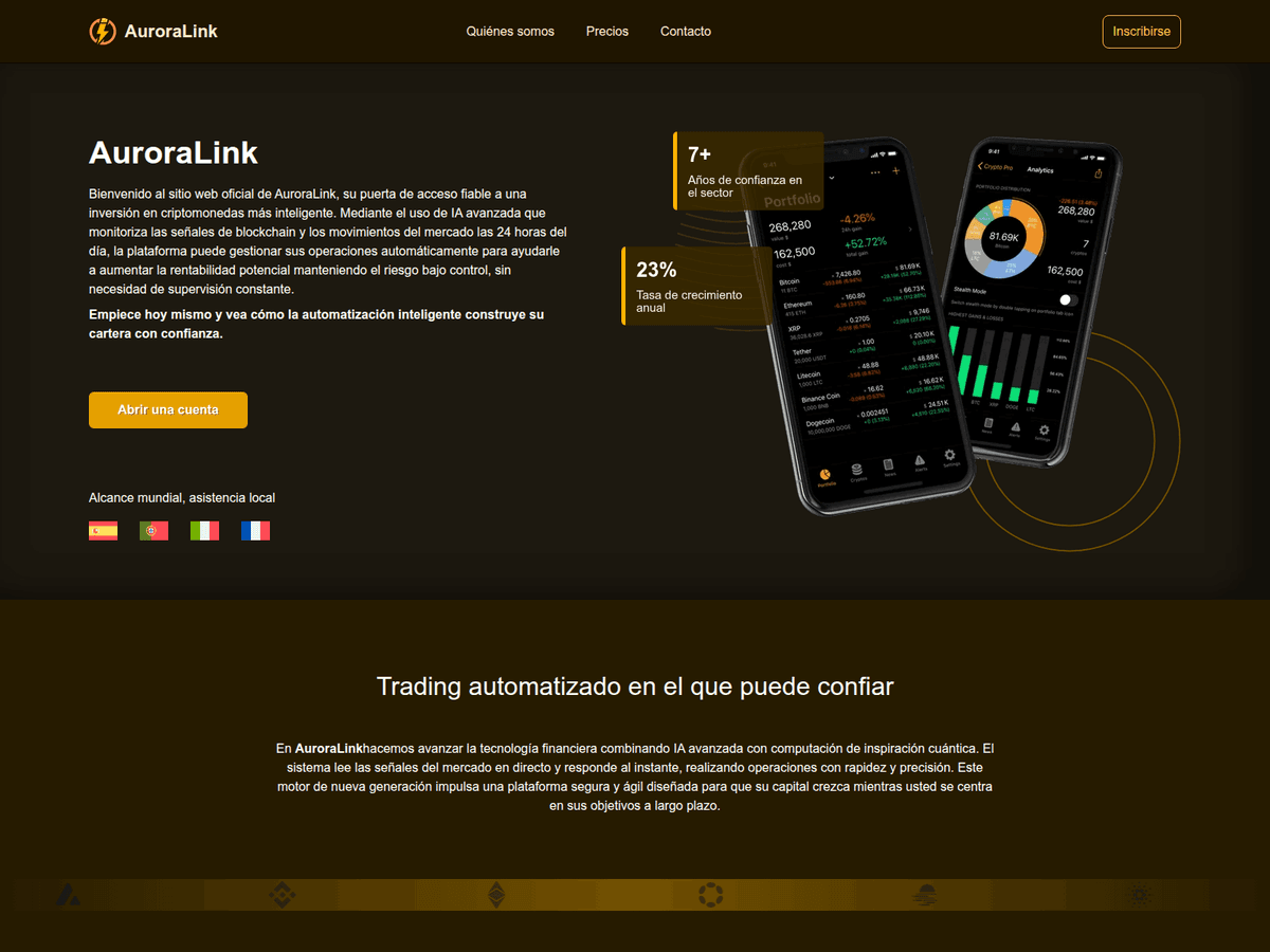 Screenshot von Auroralink