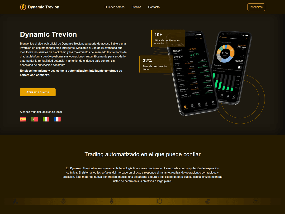 Screenshot der Webseite Dynamictreviones (dynamictreviones.com)