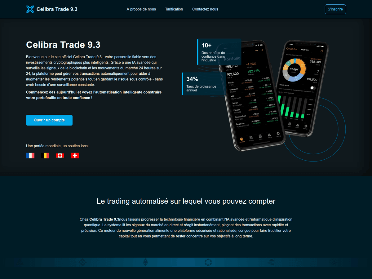 Screenshot der Webseite Celibratrade (celibratrade.fr)