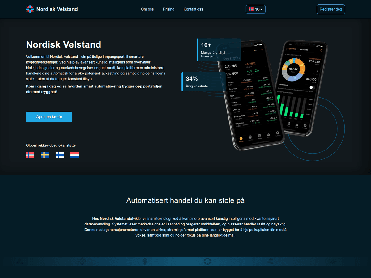 Screenshot der Webseite Nordiskvelstand (nordiskvelstand.com)