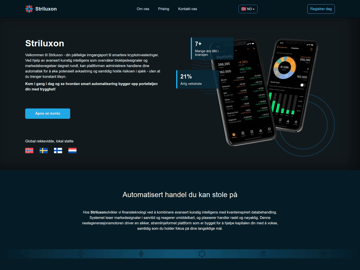 Screenshot der Webseite Striluxonnorway (striluxonnorway.com)
