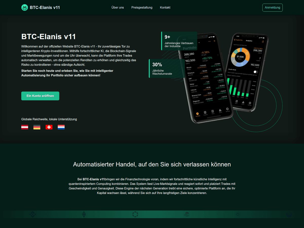Screenshot von Btcelanis