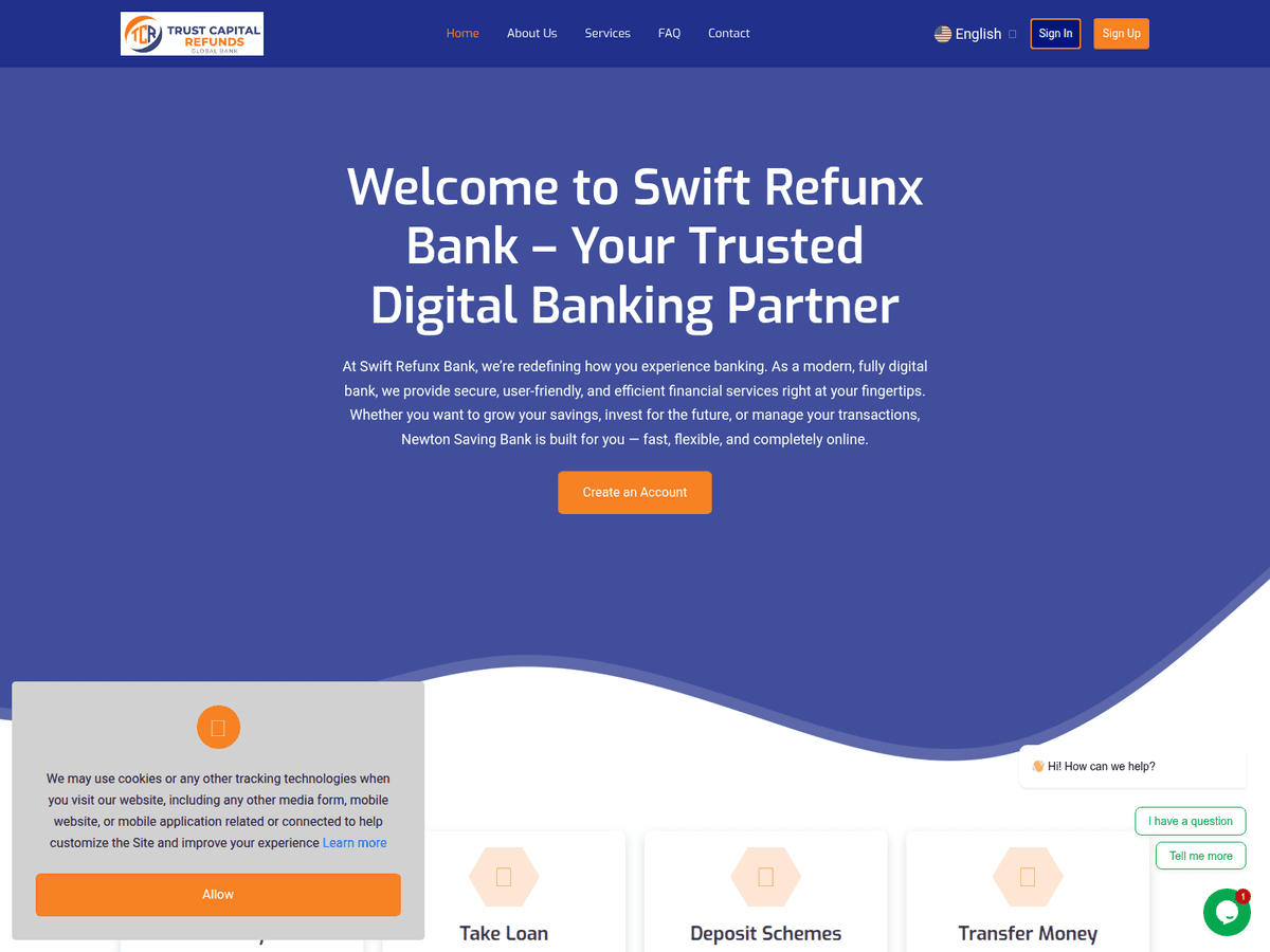 Screenshot der Webseite Trustcapitalrefundsbank (trustcapitalrefundsbank.com)