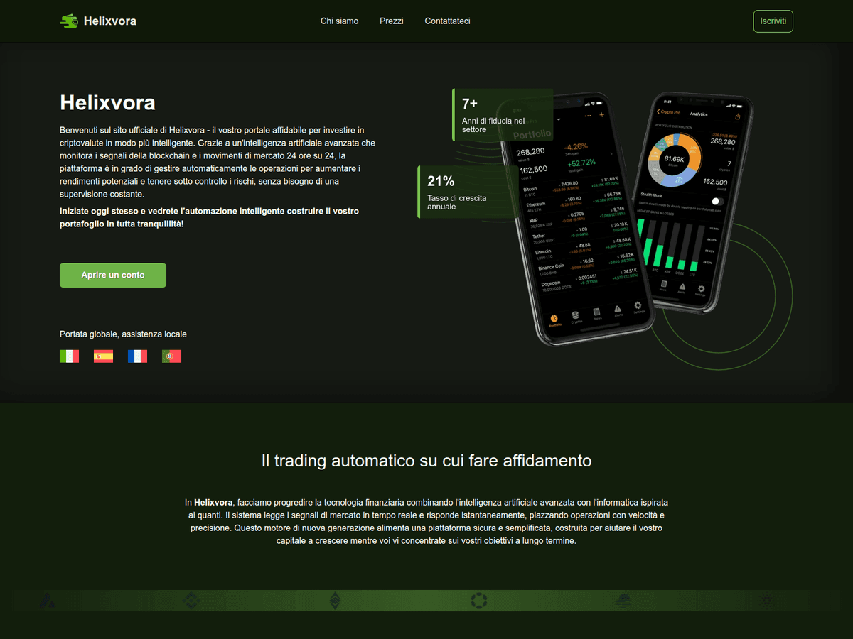 Screenshot der Webseite Helixvoraai (helixvoraai.it)