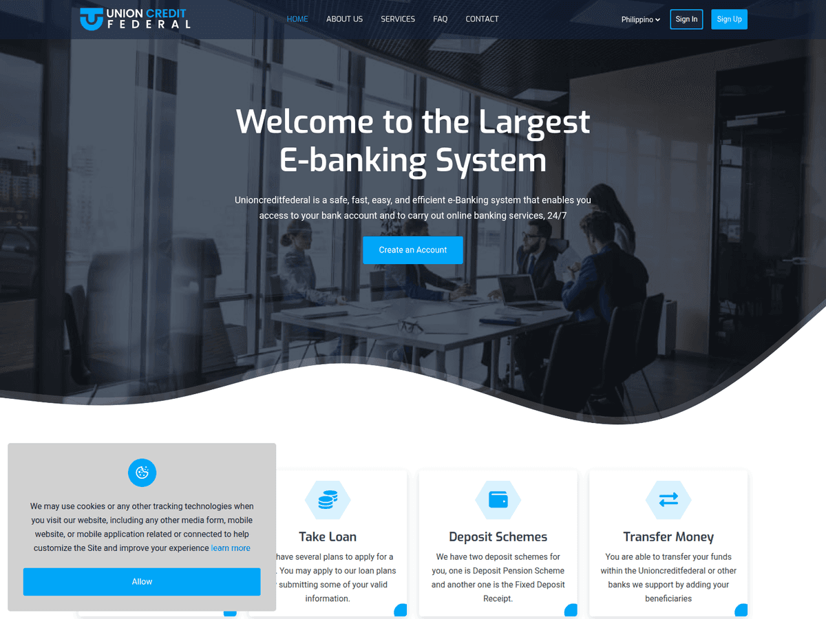Screenshot der Webseite Unioncreditfederal (unioncreditfederal.online)