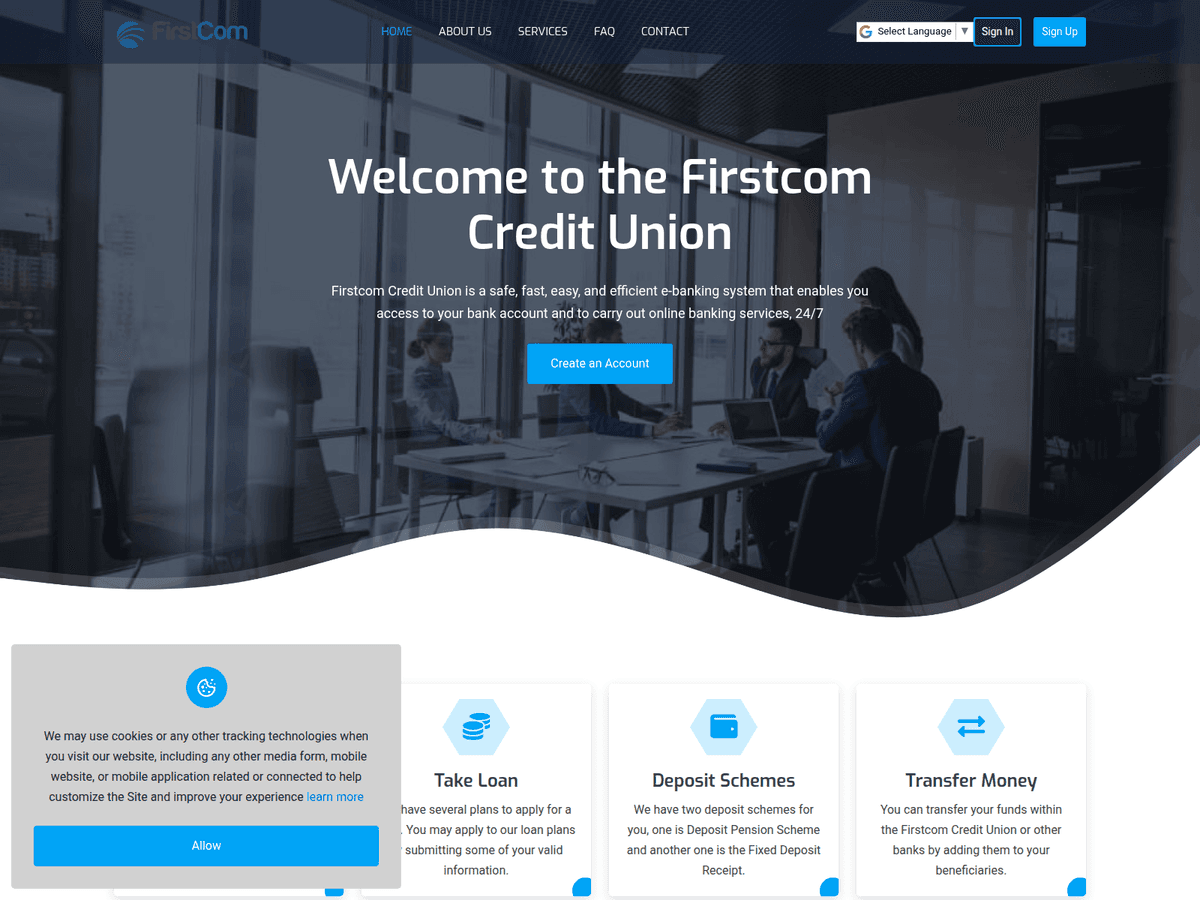 Screenshot der Webseite Firstcomcb (firstcomcb.online)