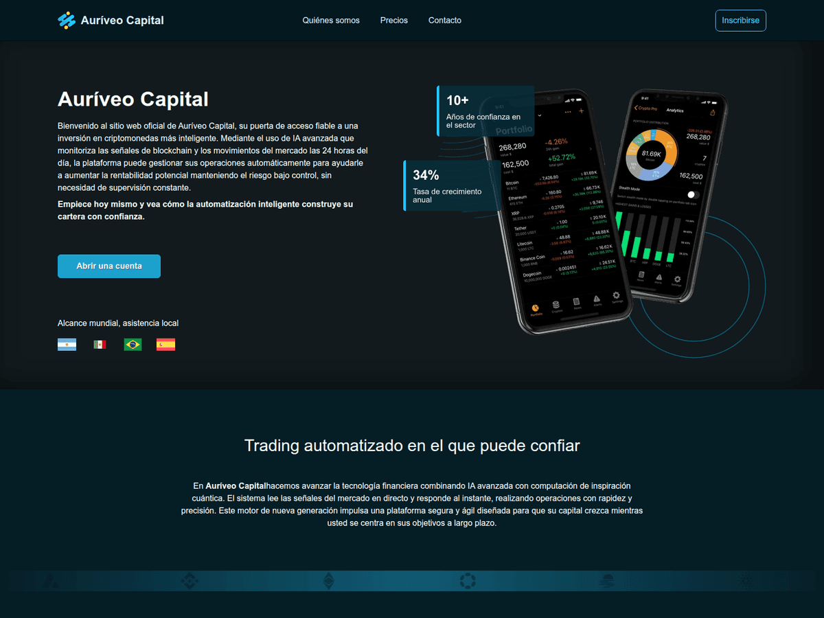 Screenshot von Auriveocapital