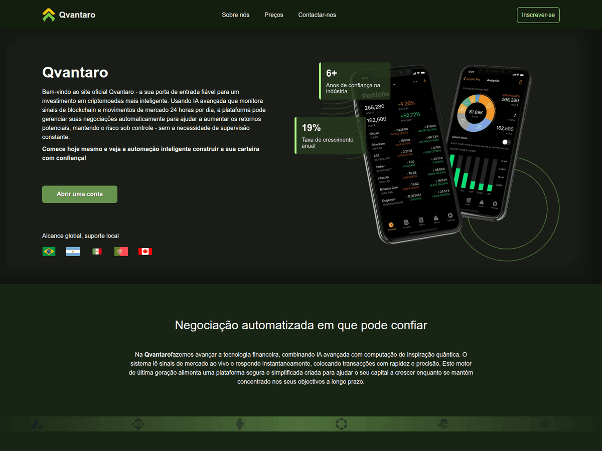 Screenshot der Webseite Qvantaroai (qvantaroai.tech)