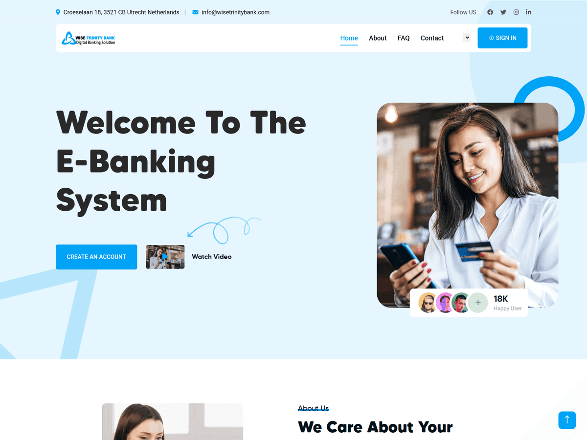 Screenshot der Webseite Wisetrinitybank (wisetrinitybank.com)