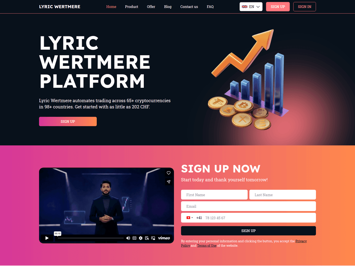 Screenshot der Webseite Lyric Wertmere (lyric-wertmere.com)