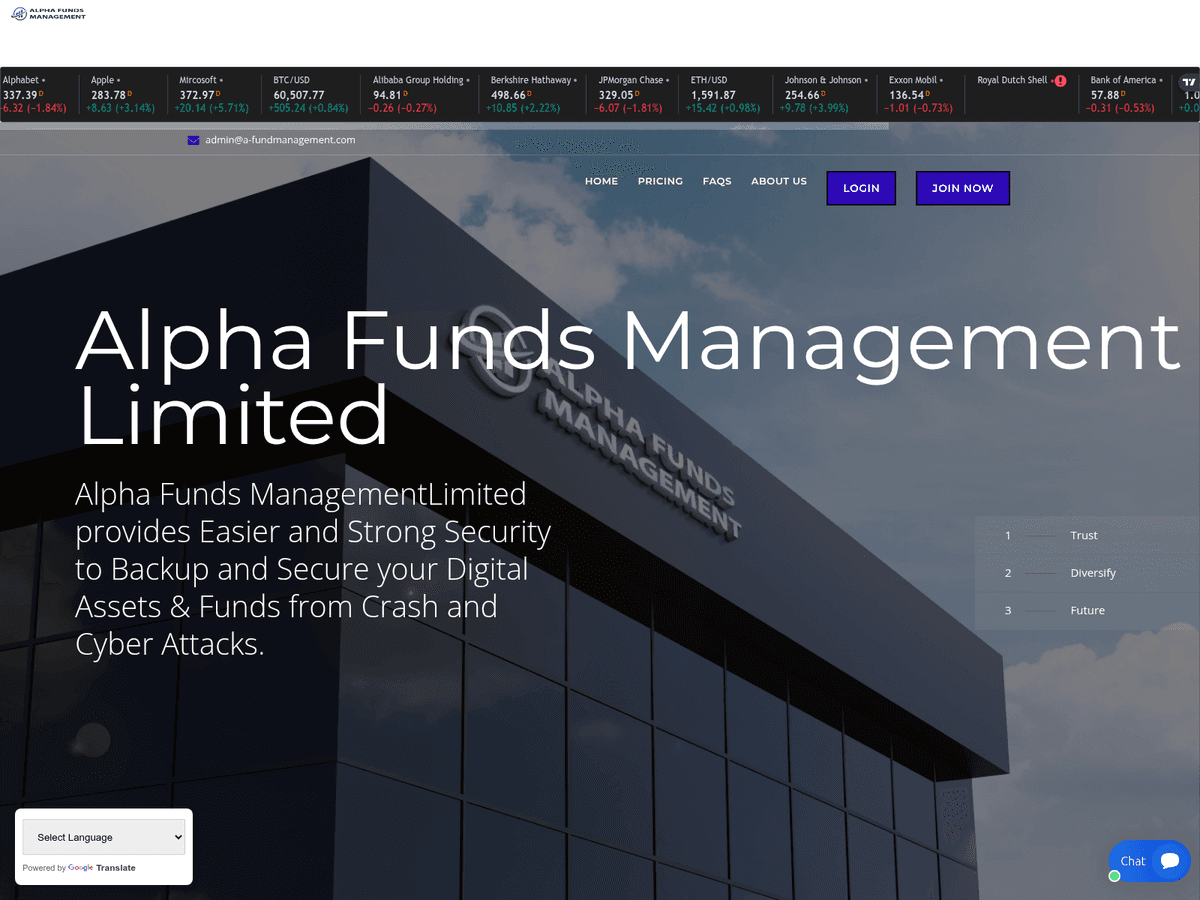 Screenshot von A Fundmanagement