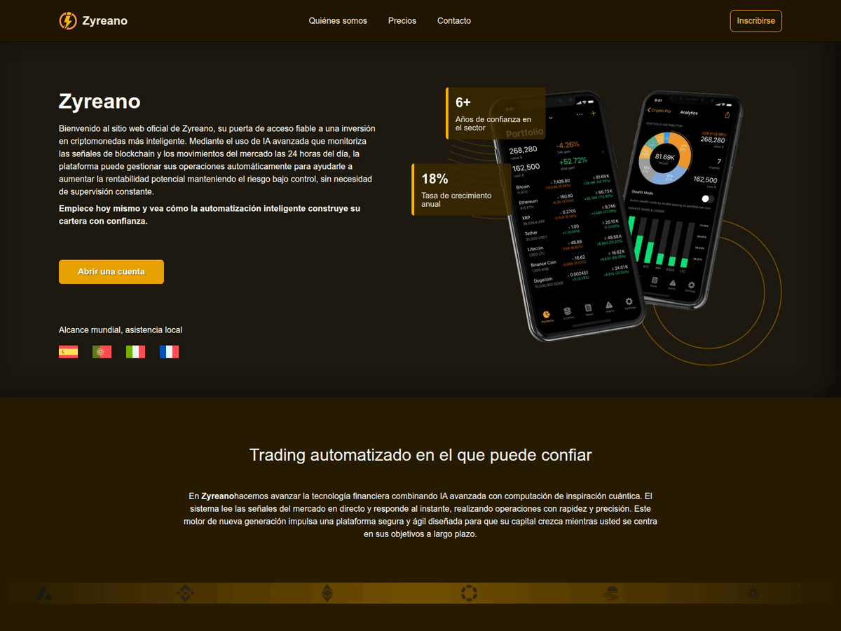 Screenshot der Webseite Zyreanoes (zyreanoes.com)
