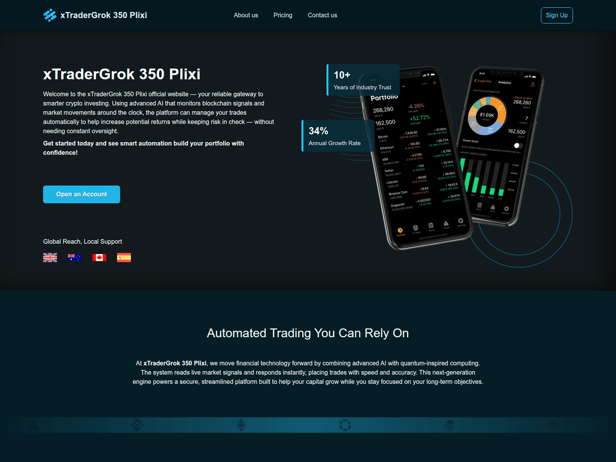 Screenshot der Webseite Xtradergrokplixi (xtradergrokplixi.com)