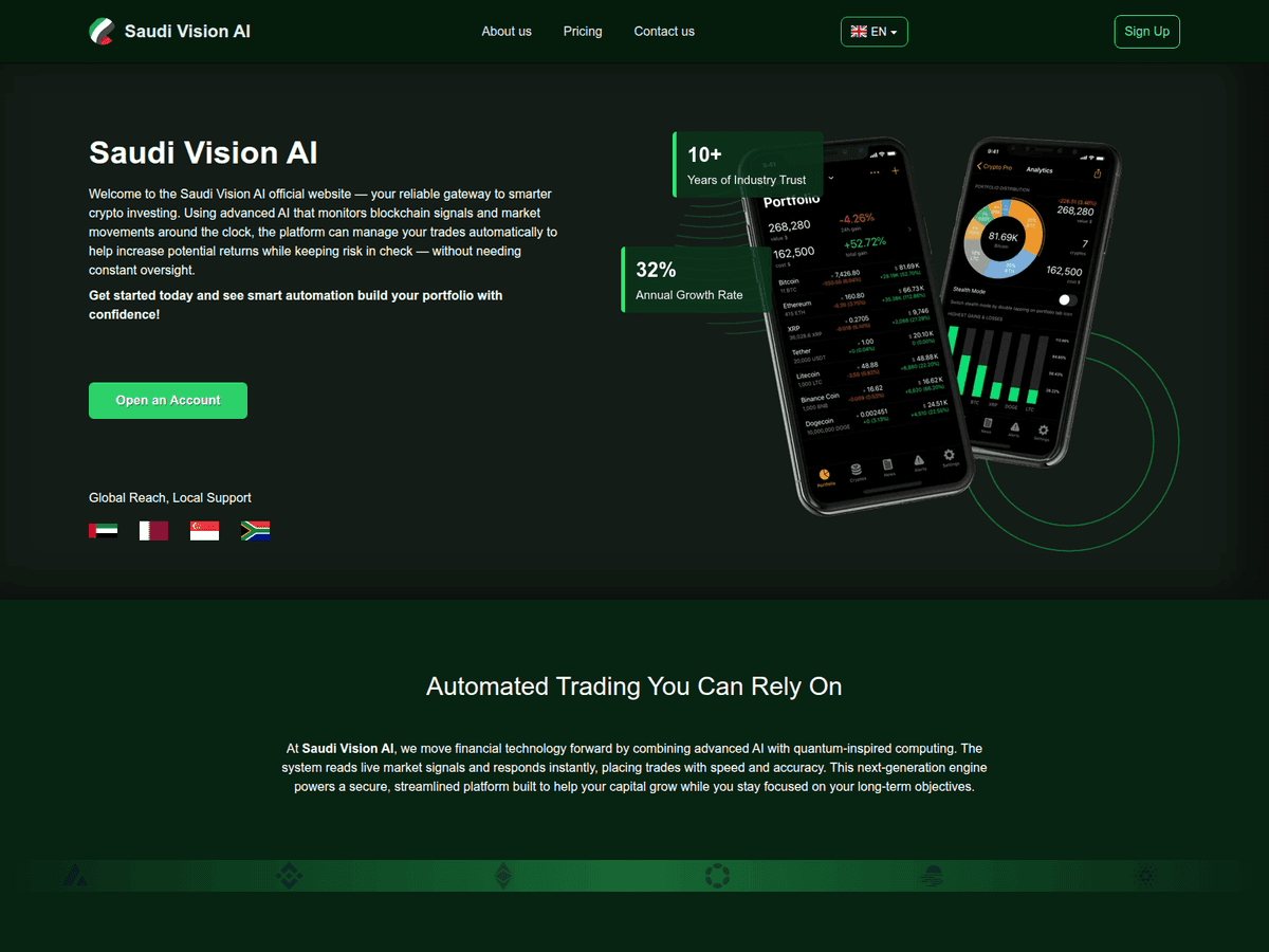Screenshot der Webseite Saudivisionai (saudivisionai.com)