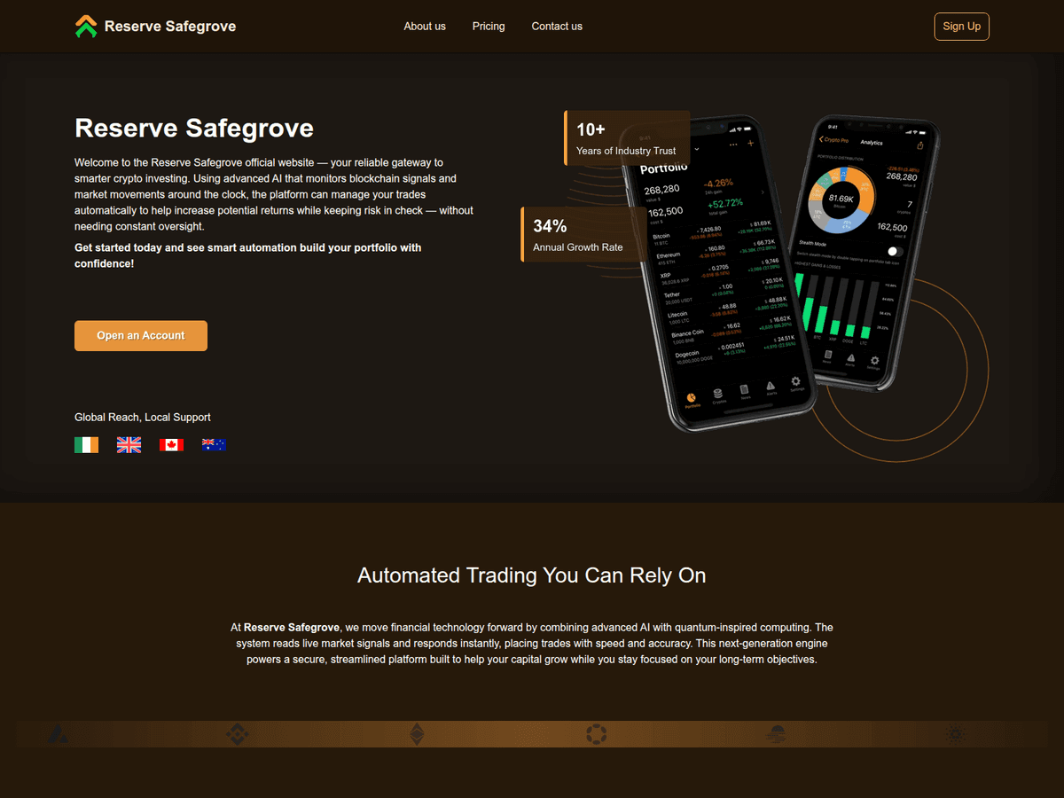 Screenshot der Webseite Reservesafegroveie (reservesafegroveie.com)