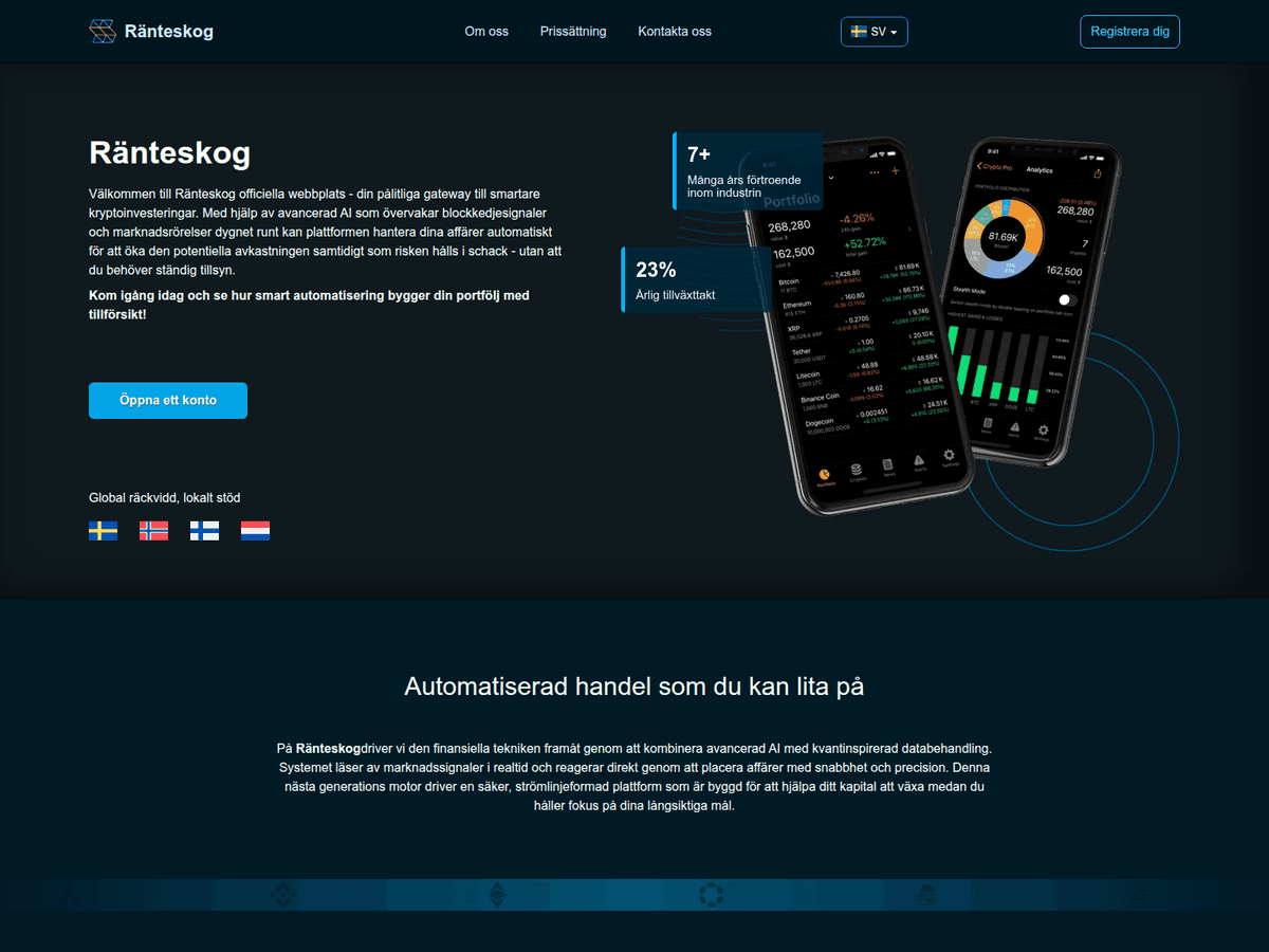 Screenshot der Webseite Ranteskogsweden (ranteskogsweden.com)