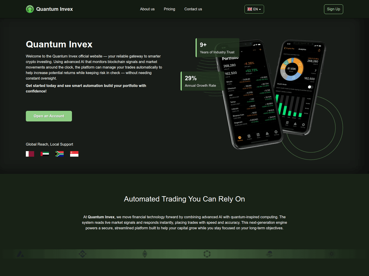 Screenshot der Webseite Quantuminvex (quantuminvex.com)