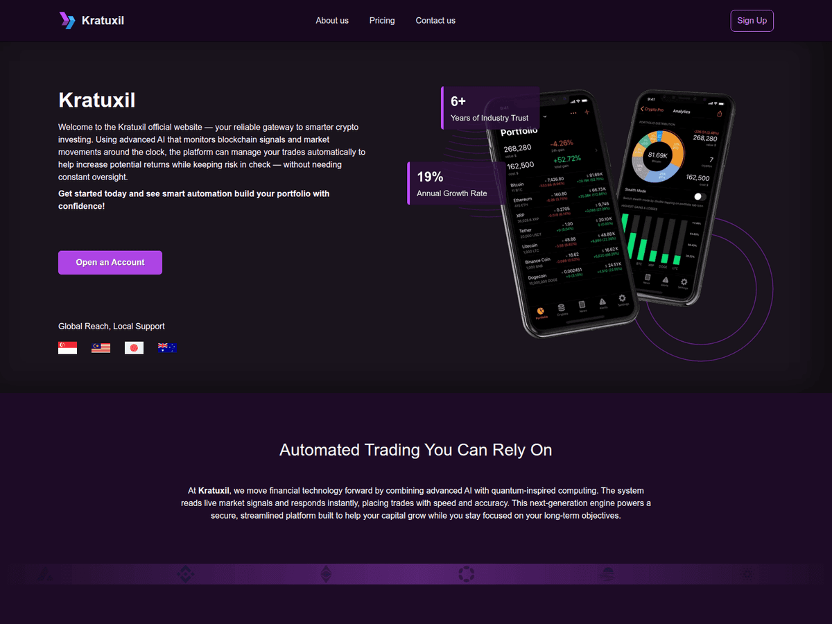 Screenshot der Webseite Kratuxil (kratuxil.top)