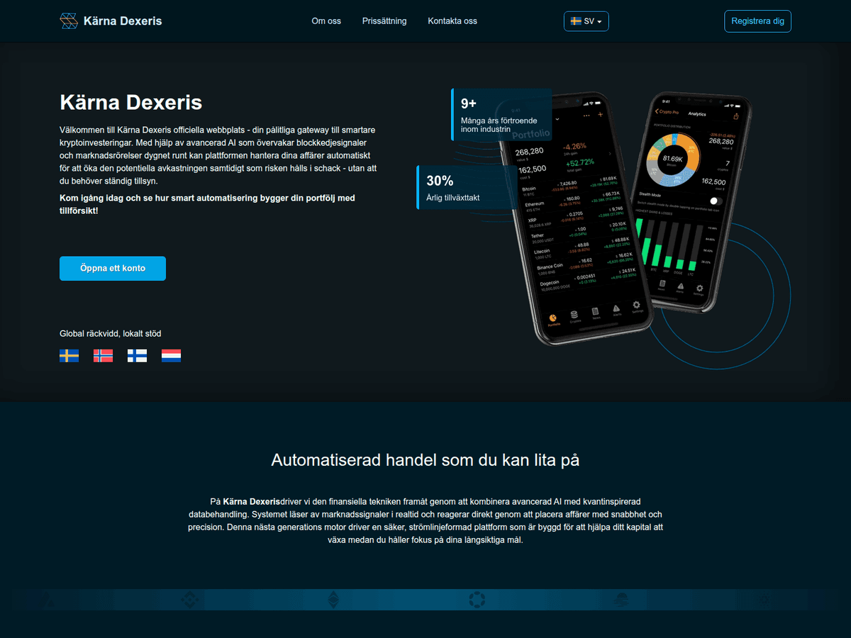 Screenshot der Webseite Karnadexerissweden (karnadexerissweden.com)