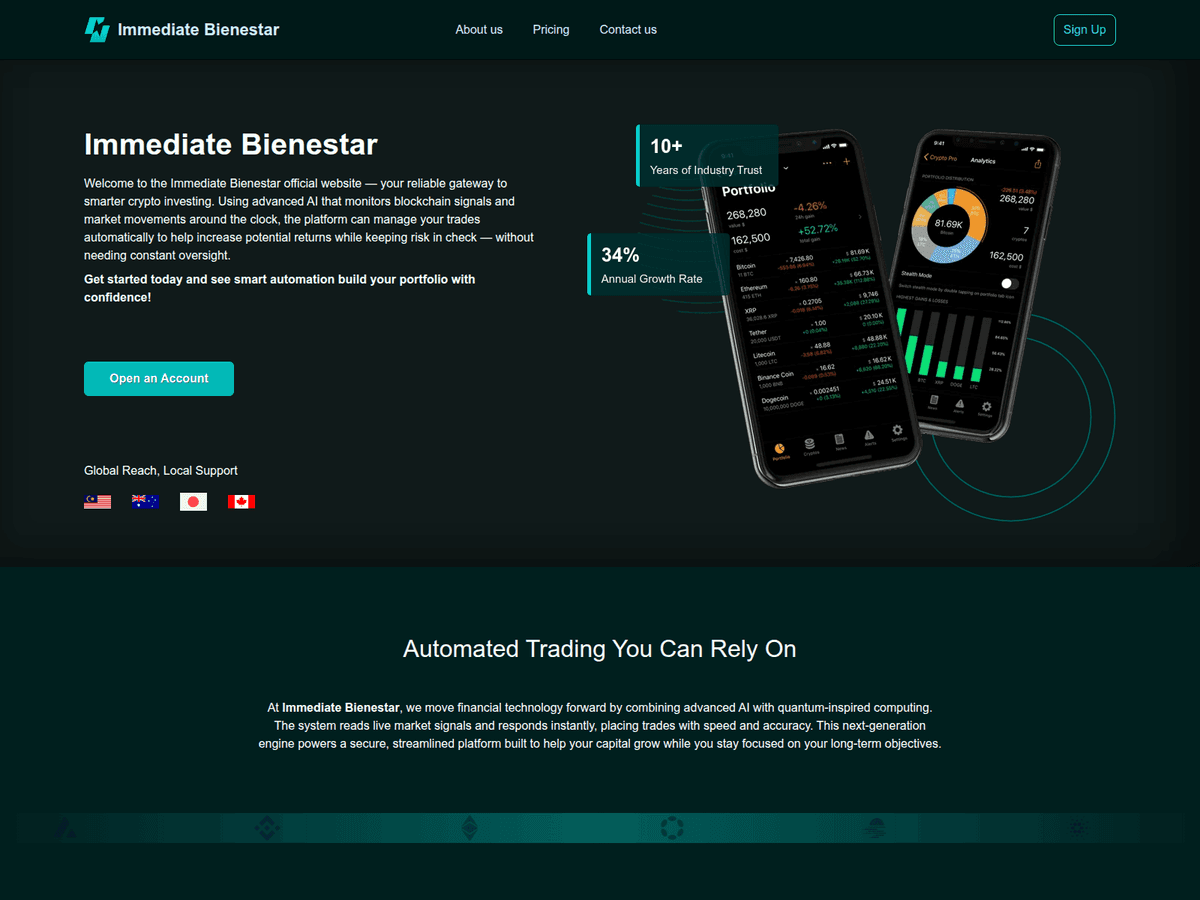 Screenshot der Webseite Immediatebienestarmy (immediatebienestarmy.com)
