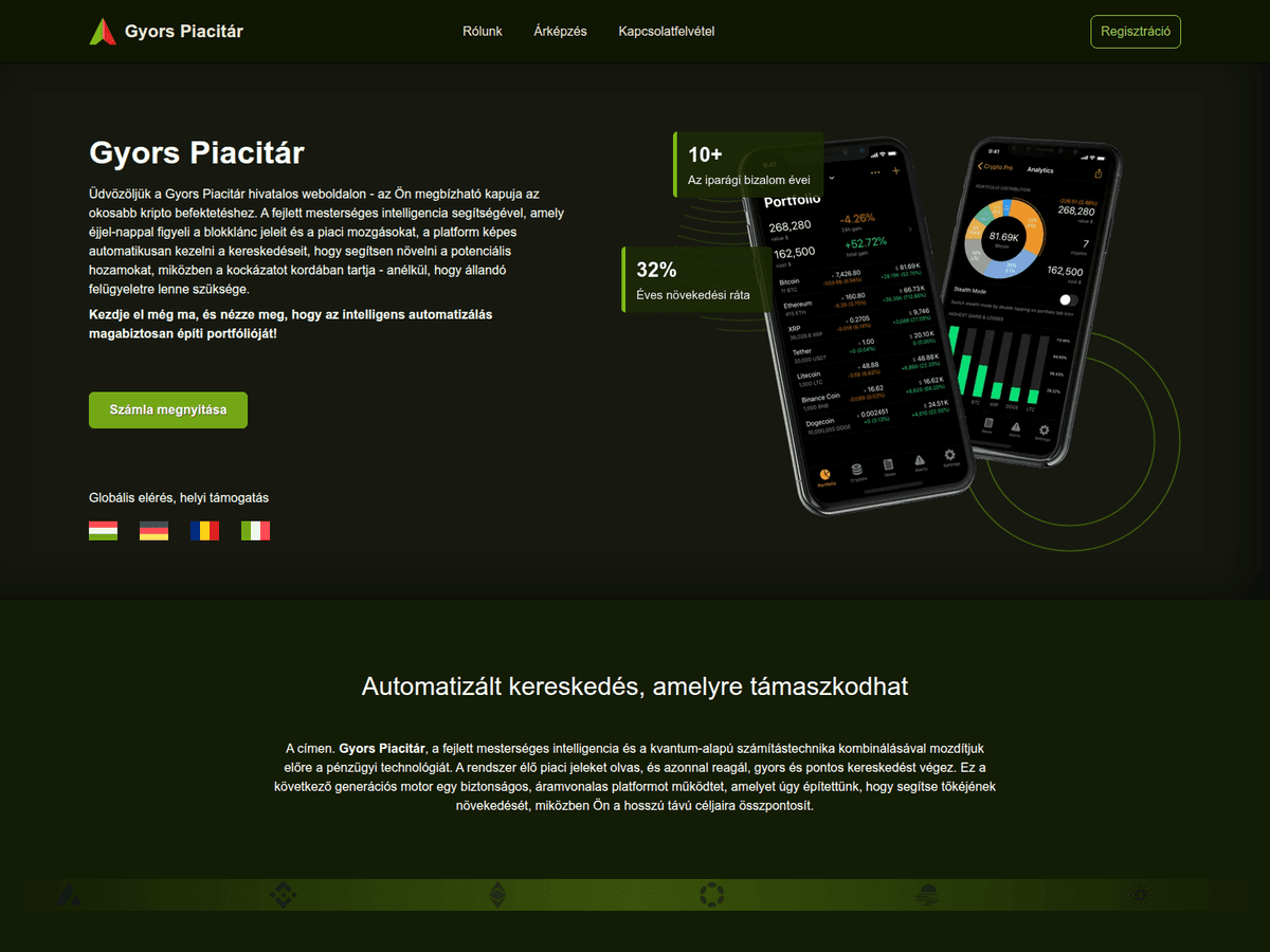 Screenshot der Webseite Gyorspiacitar (gyorspiacitar.com)