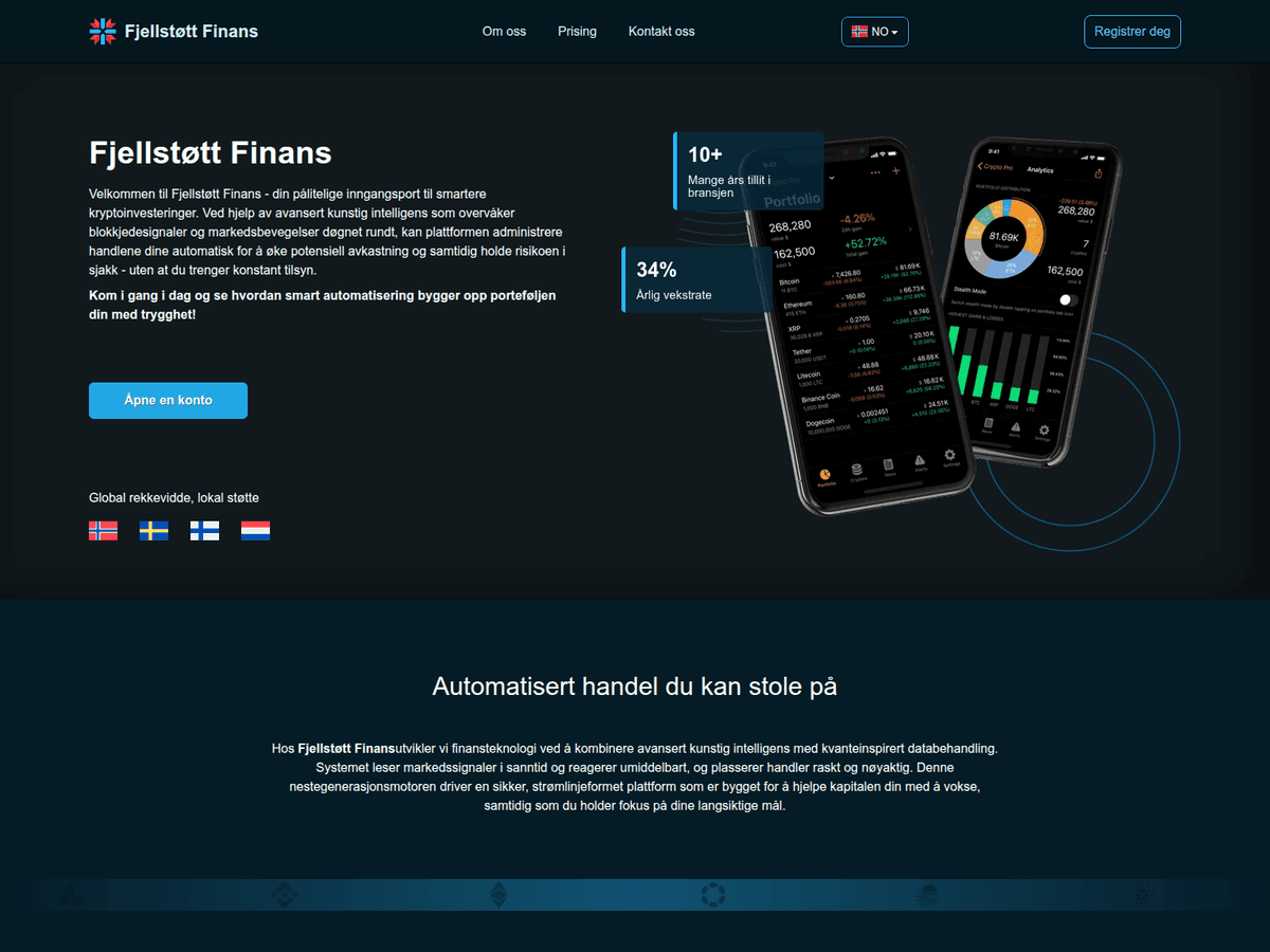 Screenshot der Webseite Fjellstottfinans (fjellstottfinans.com)