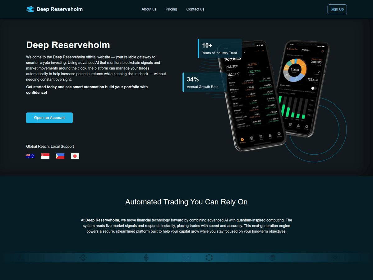 Screenshot der Webseite Deepreserveholmpro (deepreserveholmpro.com)