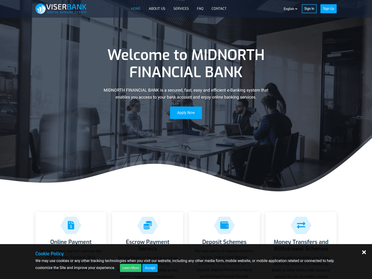 Screenshot der Webseite Midnorthfinbank (midnorthfinbank.com)