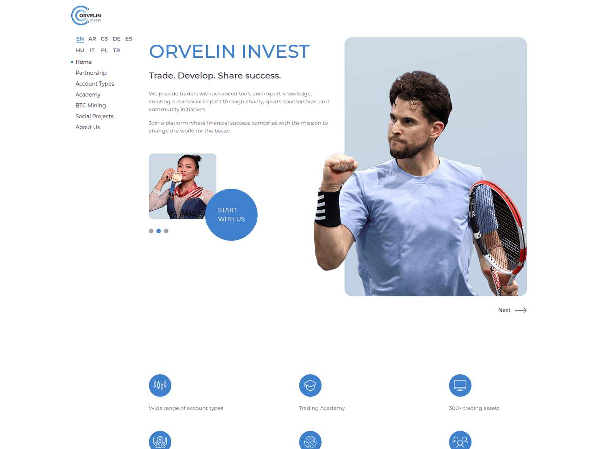 Screenshot der Webseite Orvelin Invest (orvelin-invest.pro)