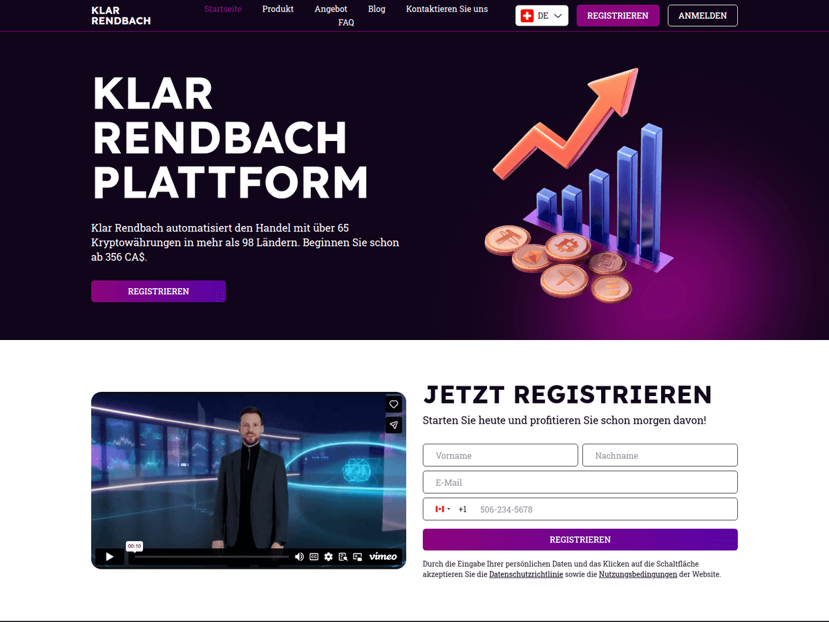 Screenshot der Webseite Klar Rendbach (klar-rendbach.com)