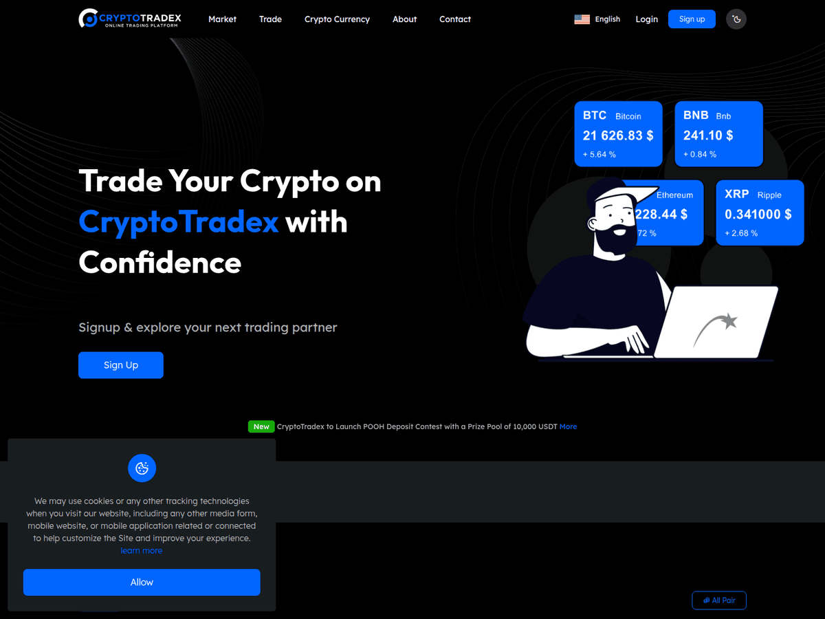 Screenshot der Webseite Cryptocoinexx (cryptocoinexx.com)