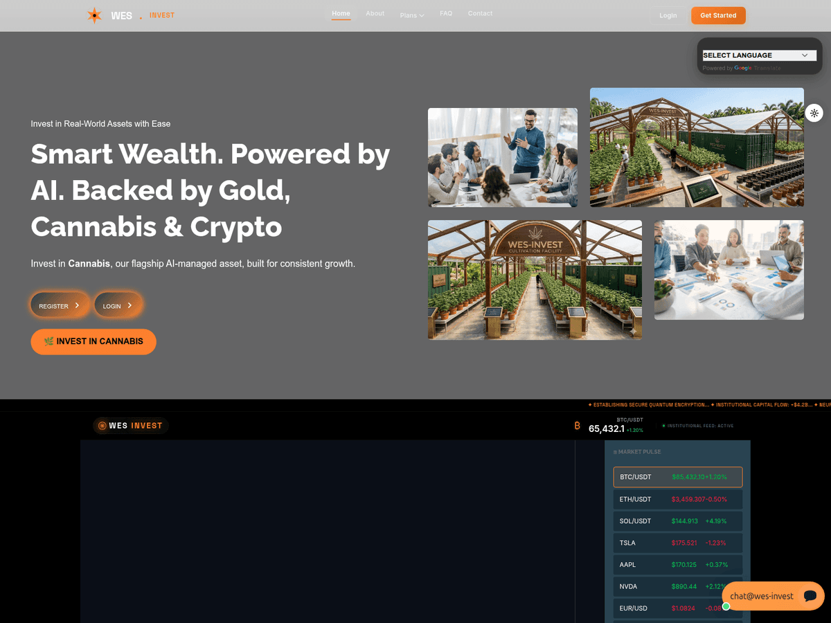 Screenshot der Webseite Wes Invest (wes-invest.com)
