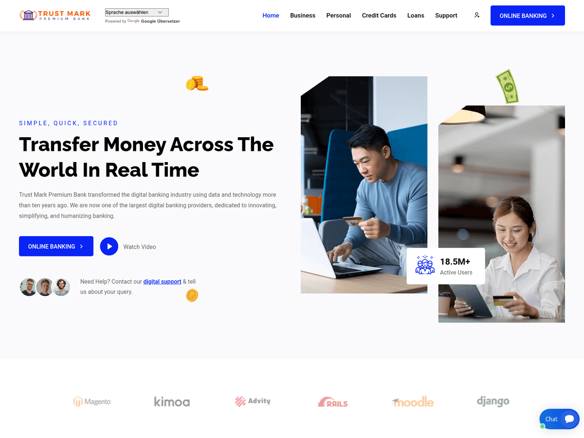 Screenshot der Webseite Trustmkprembanc (trustmkprembanc.com)