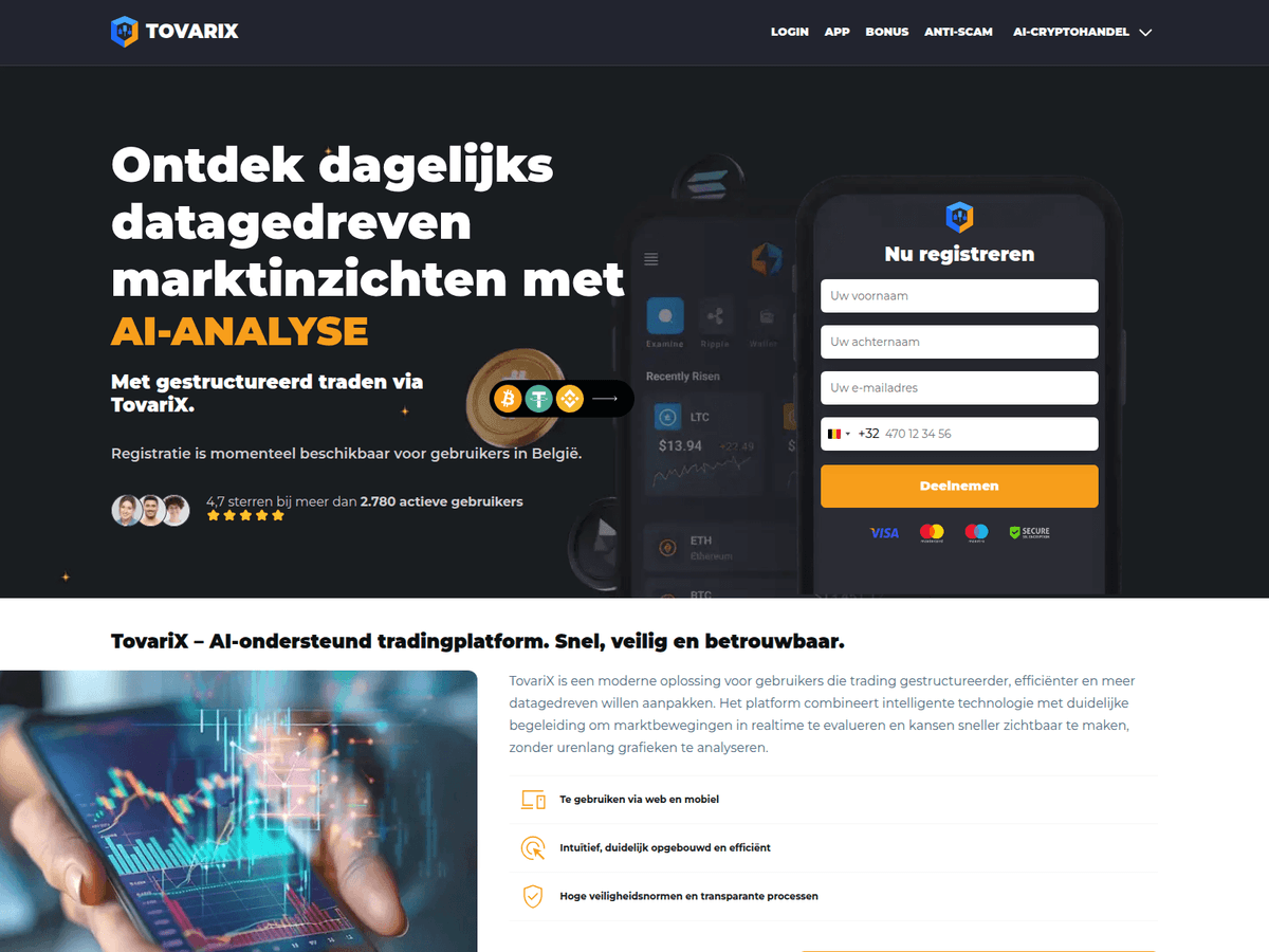 Screenshot der Webseite Tovarix (tovarix.net)