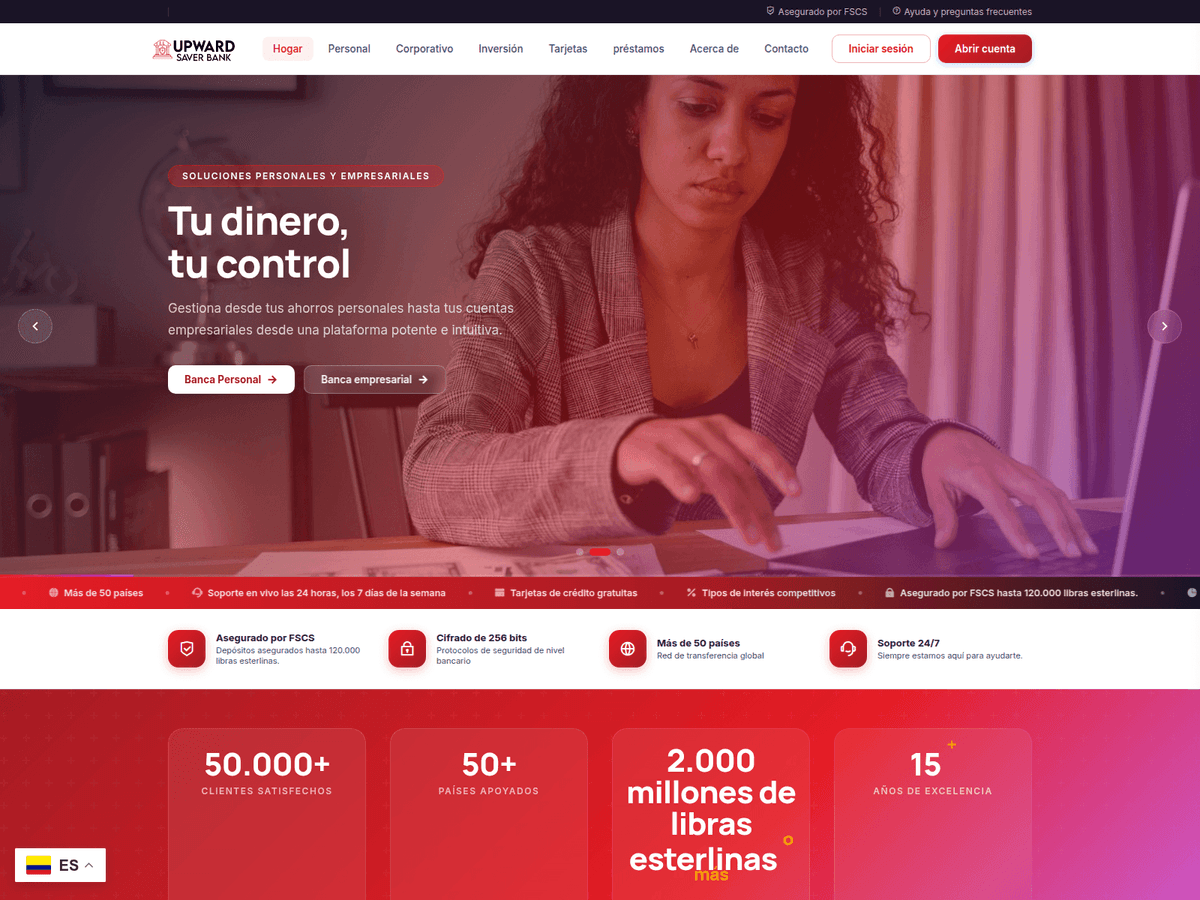 Screenshot der Webseite Upwardsaverbc (upwardsaverbc.com)