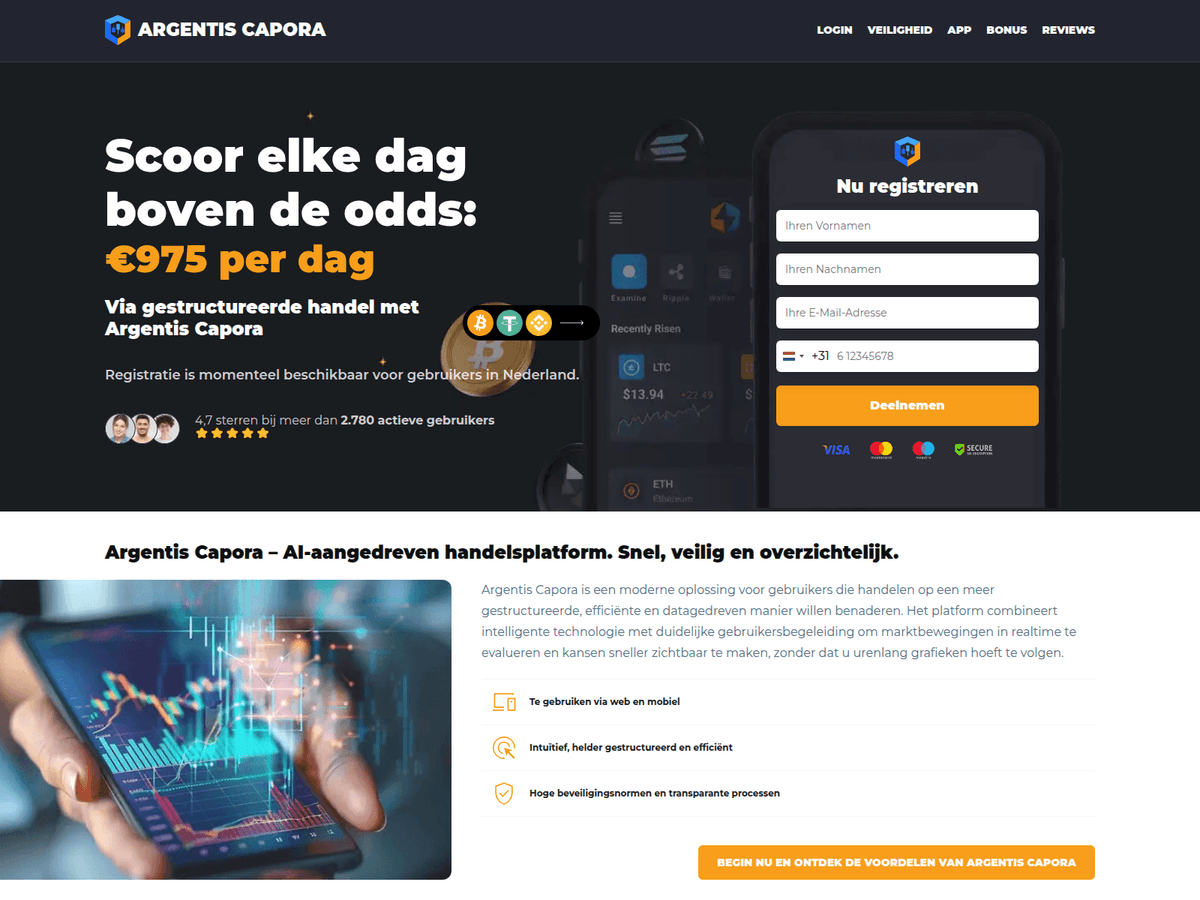 Screenshot der Webseite Argentiscapora (argentiscapora.nl)