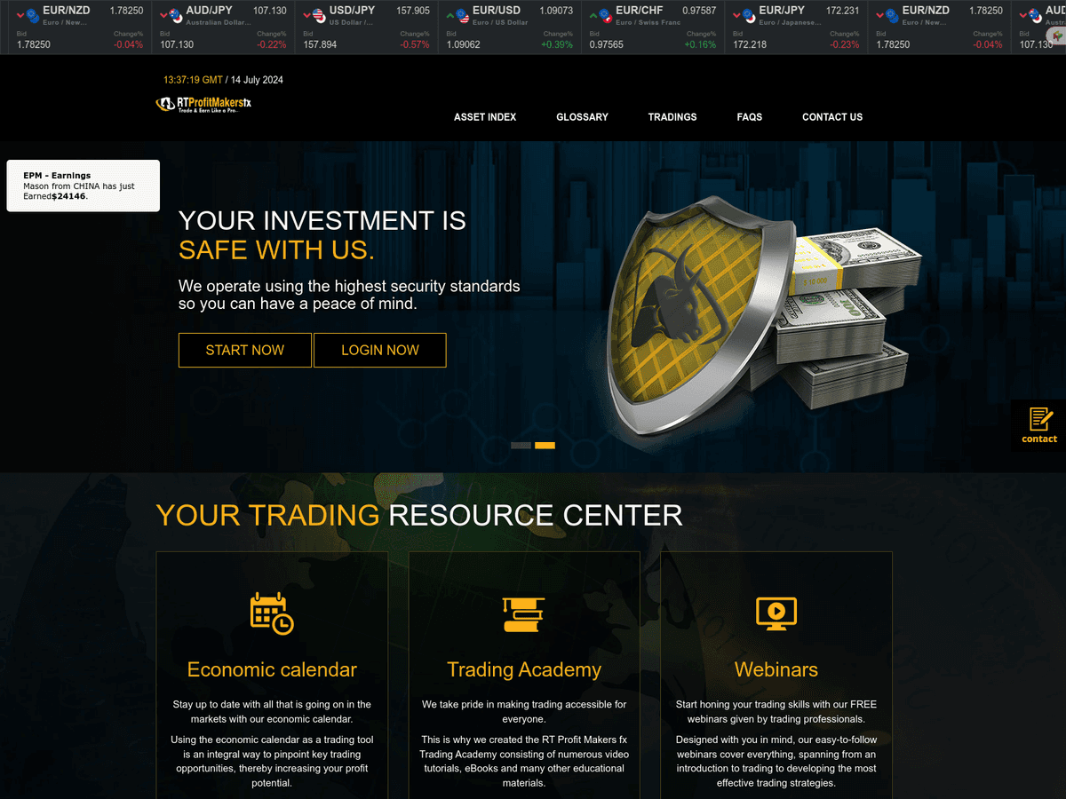 Screenshot von Royaltreasurystock