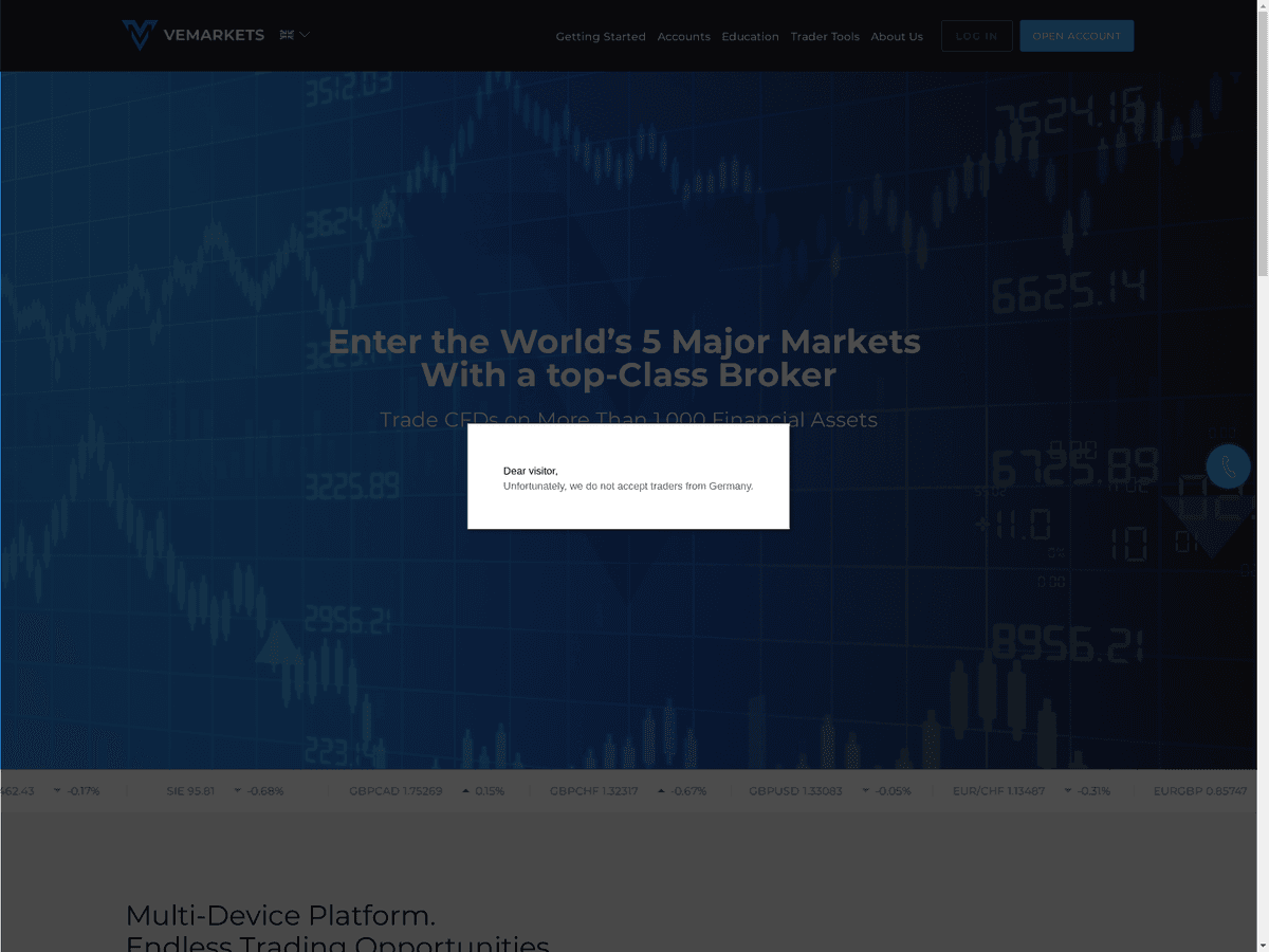 Screenshot von Vemarkets